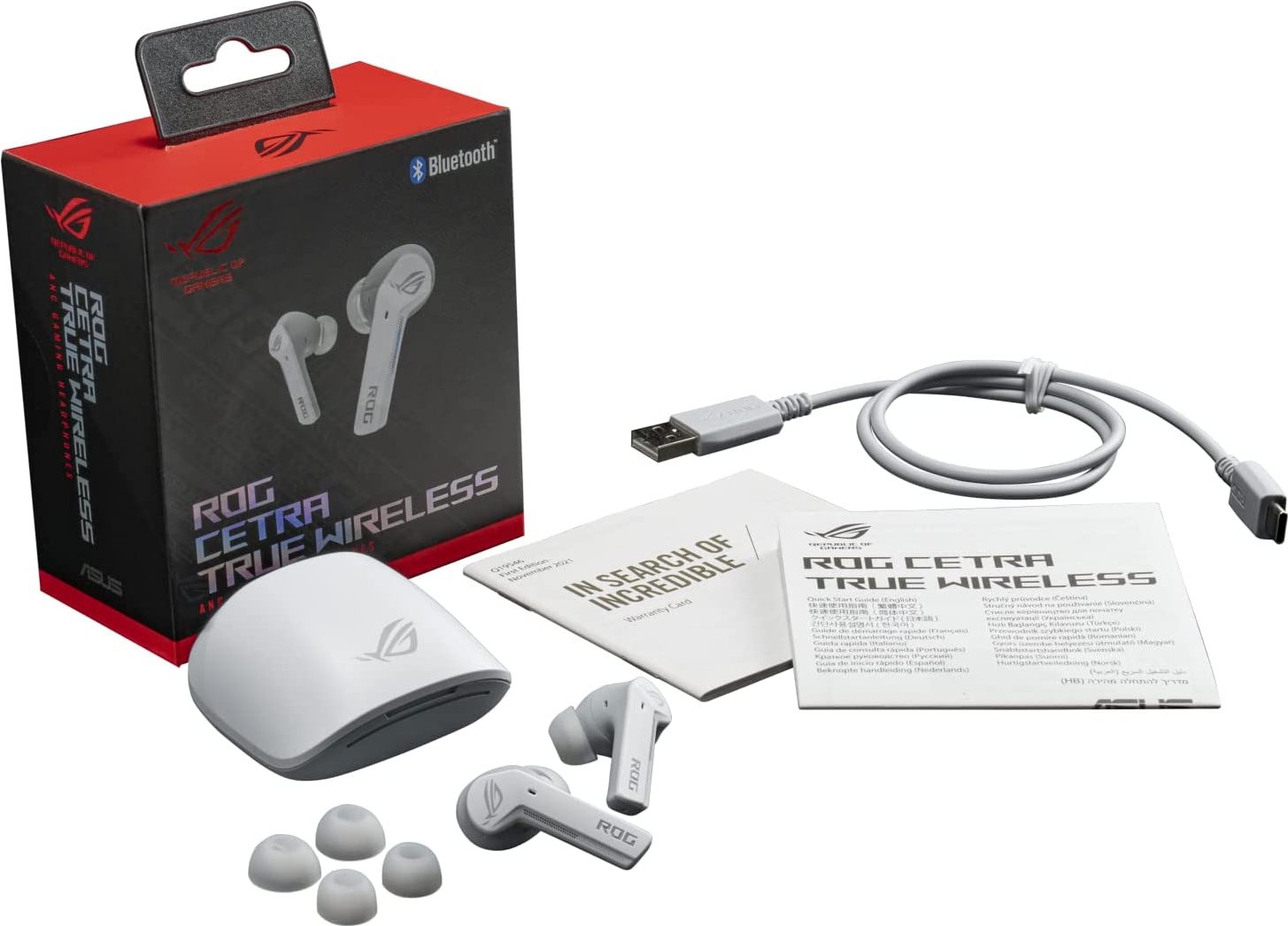 ASUS rog cetra true wireless ホワイト ASUS ROG Cetra In-Ear Noise Cancelling Truly Wireless