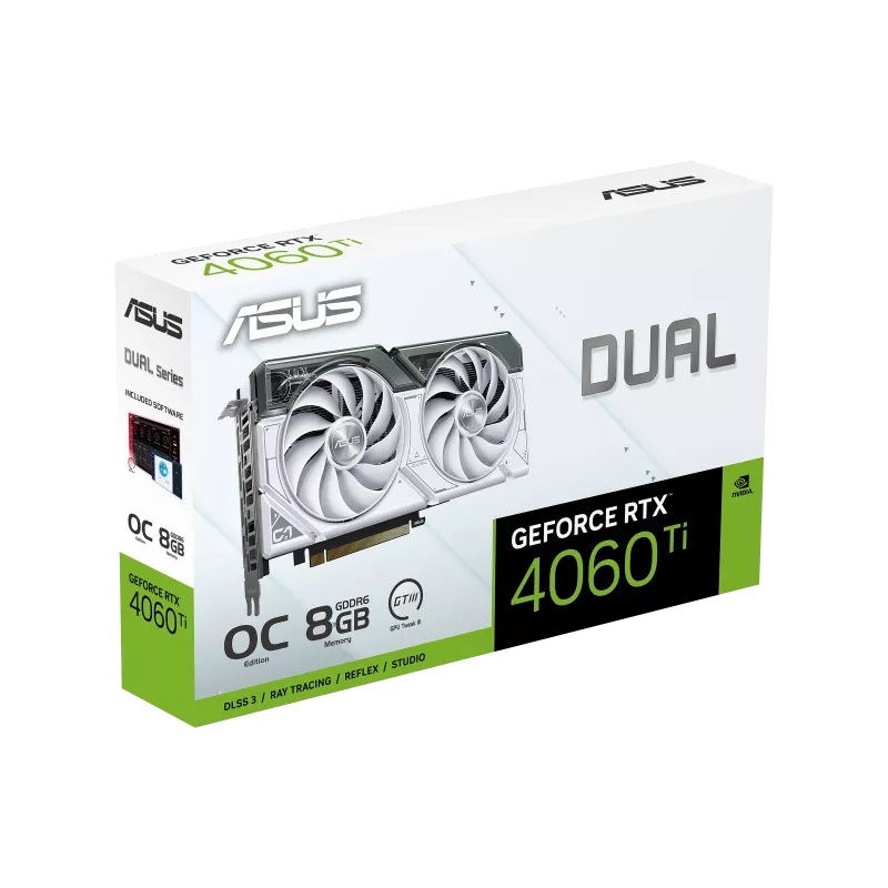 ASUS Dual GeForce RTX™ 4060 Ti White OC Edition 8GB GDDR6