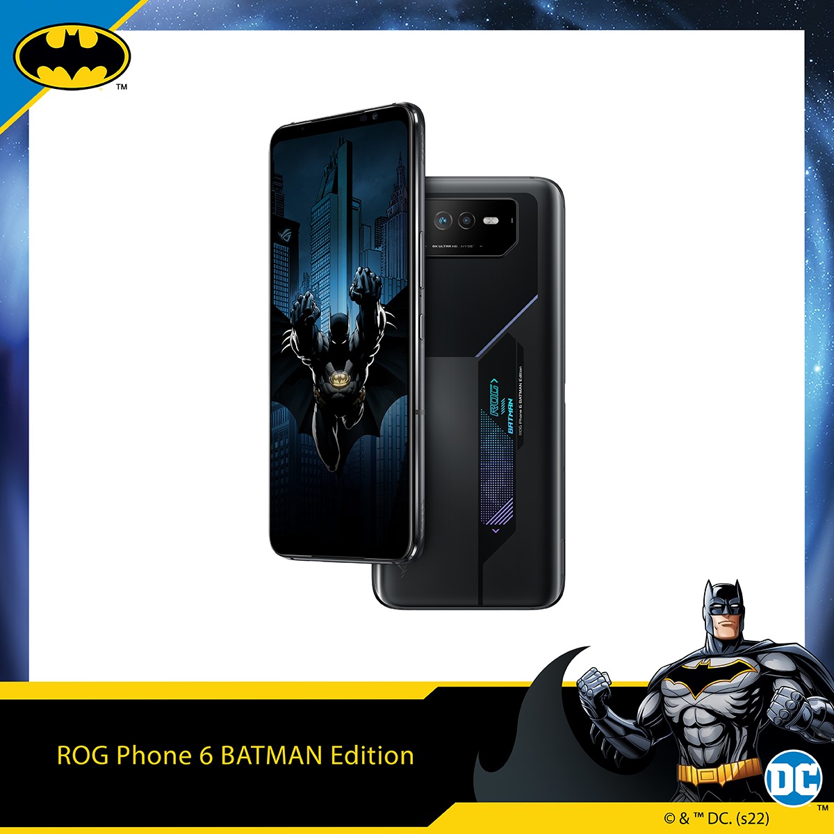 ROG Phone 6 BATMAN Edition 中古本体 Asus ROG Phone 6D Batman Edition, 12GB/256GB, Black